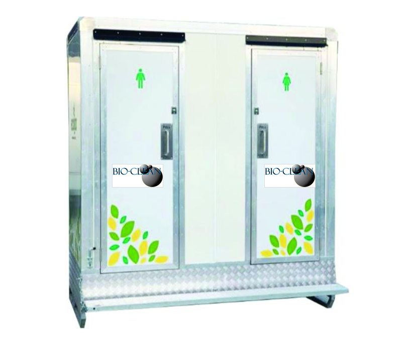 The ECOLOO double restroom unit with mens and womens doors
